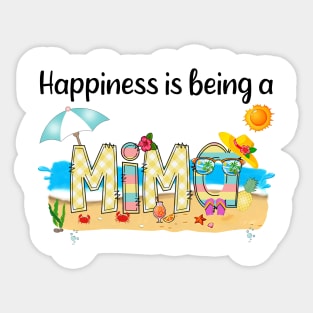 Happiness Is Being A Mima Summer Beach Happy Mother's Day Sticker